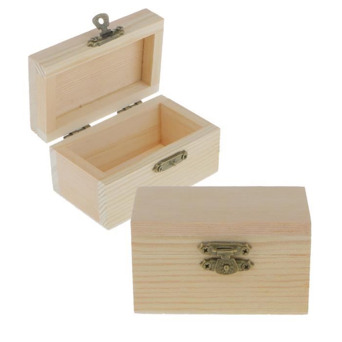 Naturel petit bois de pin 2 compartiment boîte DD129 pièces thé case poitrine bijou