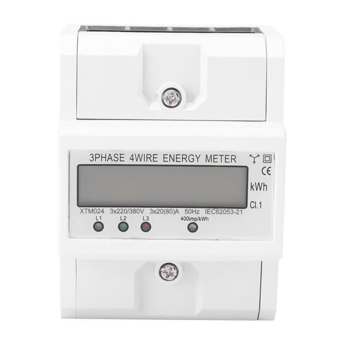 MEIHE Compteur D'énergie électrique Triphasé à Rail Din Kwh Pour écran Lcd Triphasé Avec Interférence