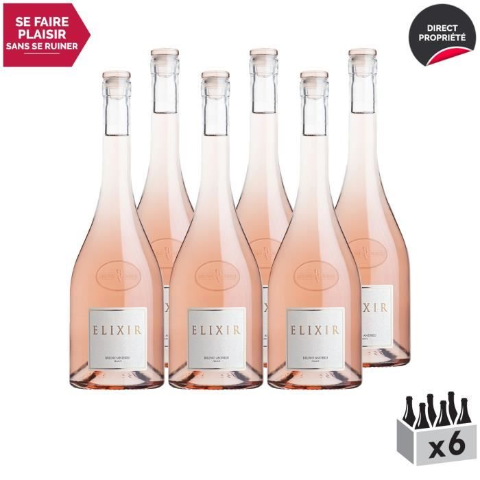 Pays d'Oc Elixir Rosé 2019 - Lot de 6x75cl - Bruno Andreu - Vin IGP Rosé du Languedoc - Roussillon - Cépage Syrah