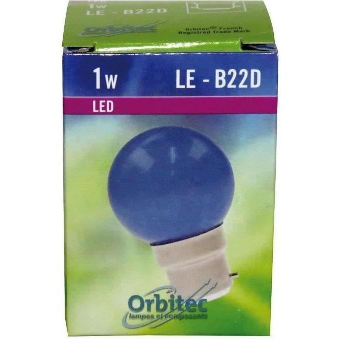 LED sphérique B22D - pour guirlande - 45x70 - bleu