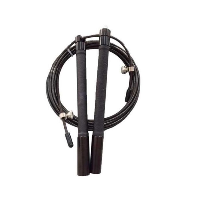 Corde à sauter de vitesse Fitness aérobie exercice de saut Fitness flexibilité réglable corde à saut - Modèle: Black - HSJSTSA04349
