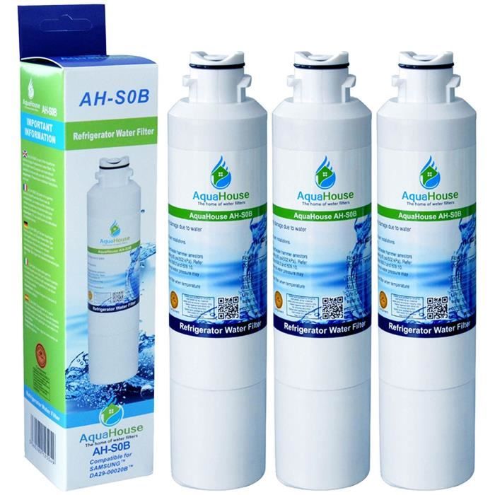 3x AH-S0B compatible pour Samsung DA29-00020B, HAF-CIN/EXP, DA97-08006A-B, DA29-00020A, filtre à eau de réfrigérateur