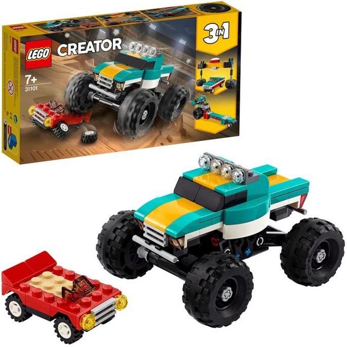 LEGO® Creator 31101 Le Monster Truck, Jouet Voitures et Véhicules, Idée Cadeau pour Enfant de 7 ans et +