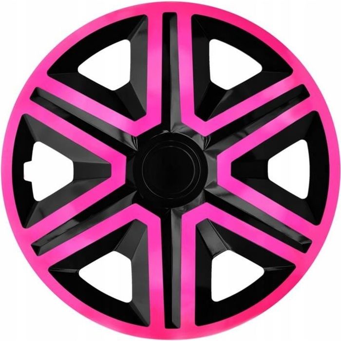 Enjoliveurs de roues ACTION noir-rose 14- lot de 4 pièces