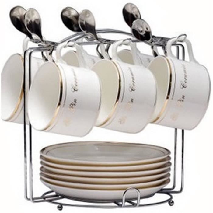 Support Présentoir Pour 6 Plats 6 Tasses à Café Stockage Porte Egouttoir Cuisine 71