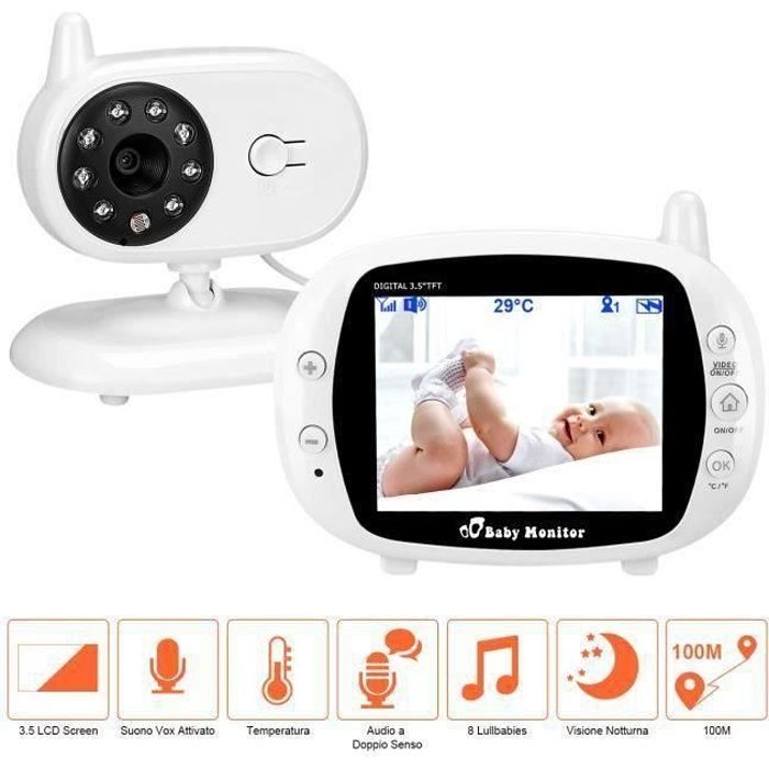 BabyPhone Vidéo Sans fil Multifonctions 3.5 LCD Co JAR15772