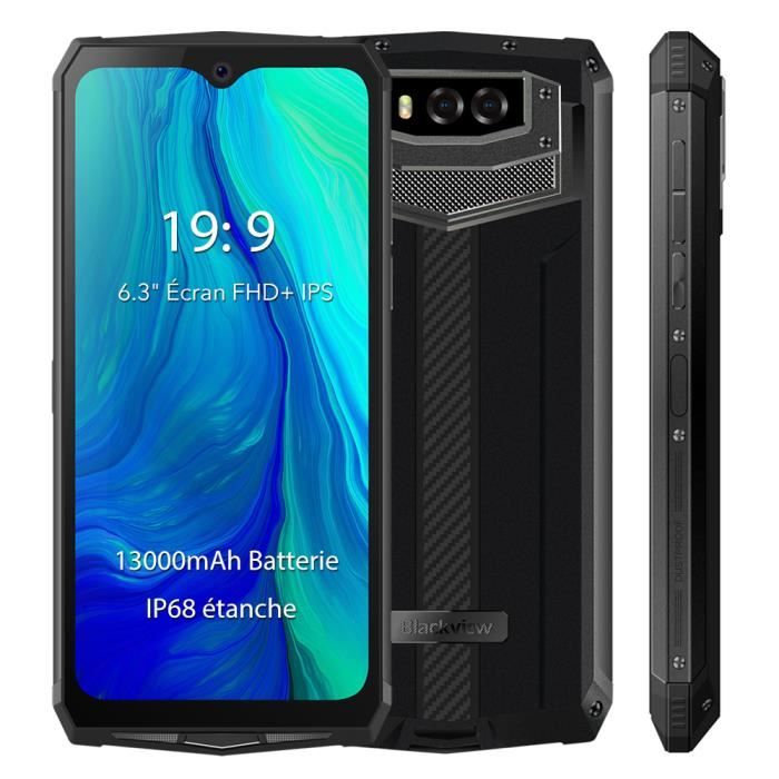 Smartphone Incassable IP68 Etanche Antichoc Blackview BV9100 6.3- 13000mAh Batterie 16MP Caméra 64Go Téléphone portable NFC - Gris