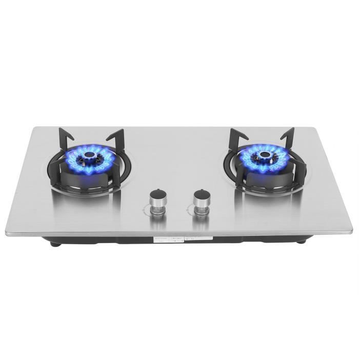 Cuisinière à gaz en acier inoxydable gaz de pétrole forte capacité de roulement dissiper la chaleur uniformément 2 brûleurs-HEN
