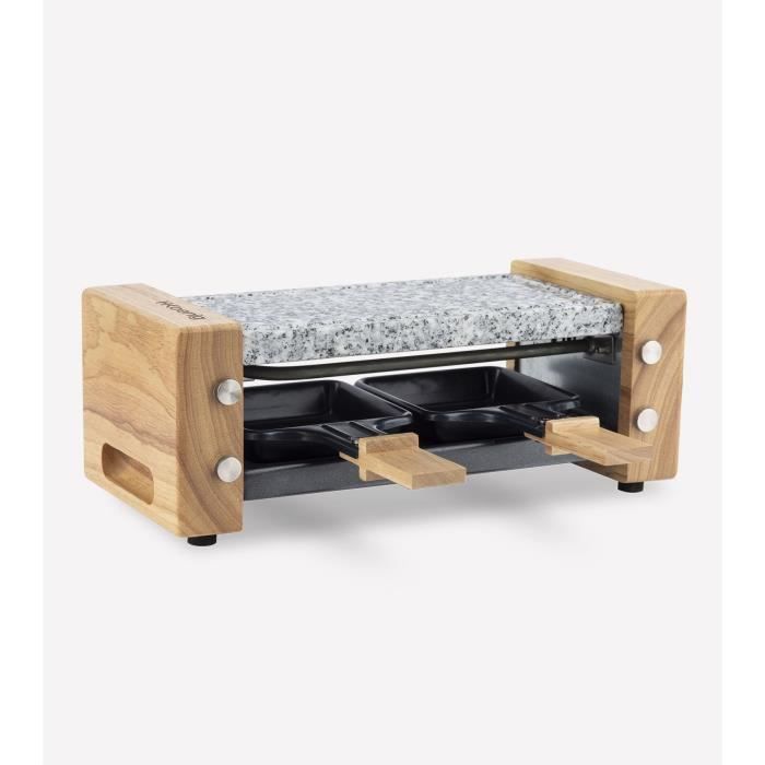 Raclette et pierre à cuire 2 personnes - HKOENIG - Design bois