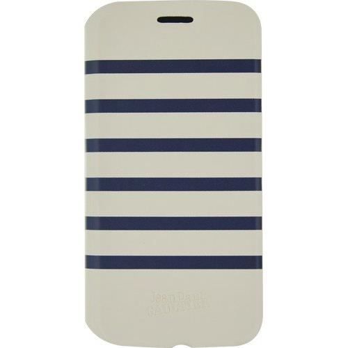 JEAN PAUL GAULTIER Etui folio Marinière blanche et bleue pour Galaxy S5 mini