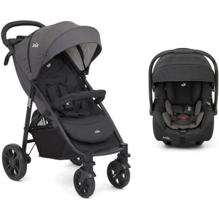 JOIE Litetrax 4 dlx 2en1 - Poussette compacte pliable avec siège auto I-GEMM2 - Noir Shale