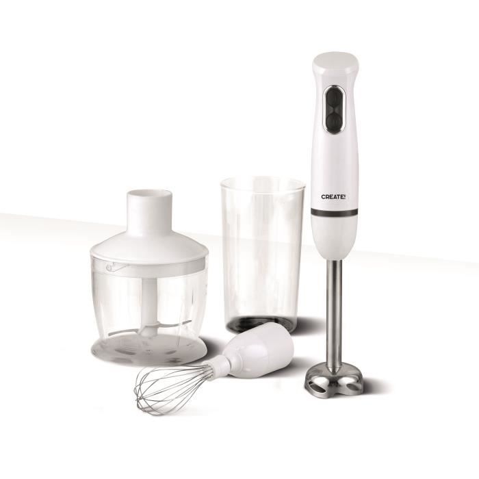Mixeur Plongeant TKG CMM 1010 CW - Hachoir - Mixeur Plongeur - Batteur - Acier inoxydable - 400 W - Banc