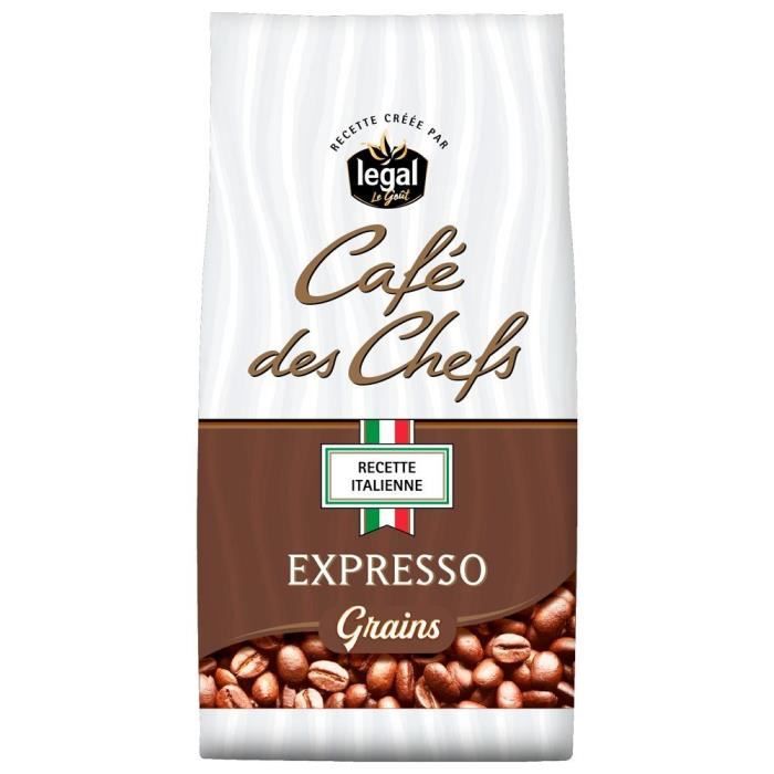 LEGAL Cafés des Chefs Expresso Recette Italienne Grains - 500 g