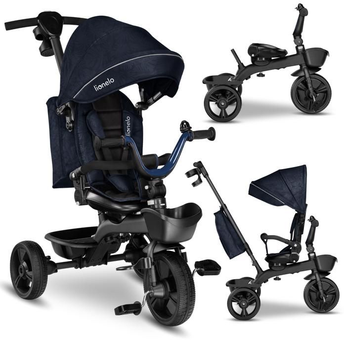 LIONELO Tricycle évolutif bébé Kori 2en1 rotation 360° avec accessoire