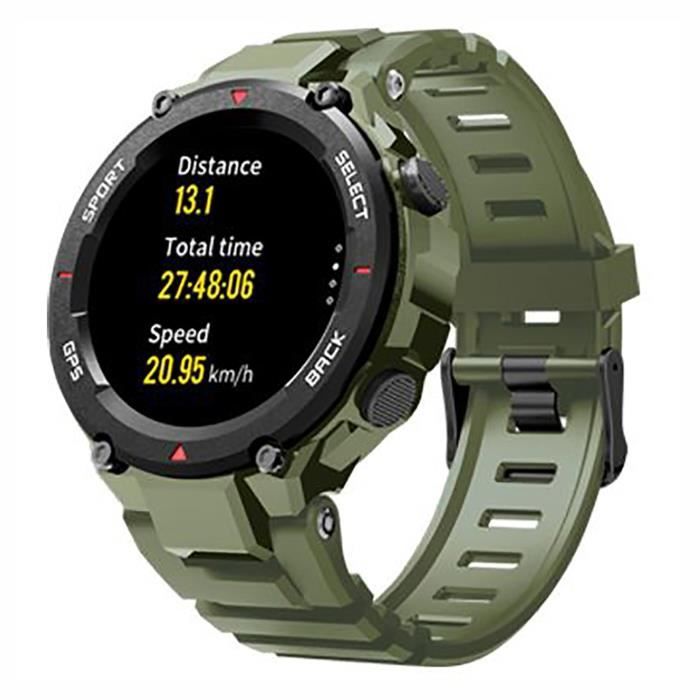 Bracelet silicone / plastique homme - Lotus - Montre Lotus connectée GPS Smartime verte - Couleur de la matière:Vert
