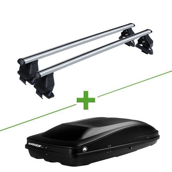 Pack barres et coffre de toit MBO Tema alu + Wabb L pour Volkswagen Transporter Court V - 3664634211279