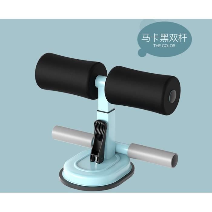 Sit-Up Bar Aid-Accessoires Portable Double Ventouse Avec Cheville Rembourrée Abdominaux Fitness Aid - Bleu Et Gris