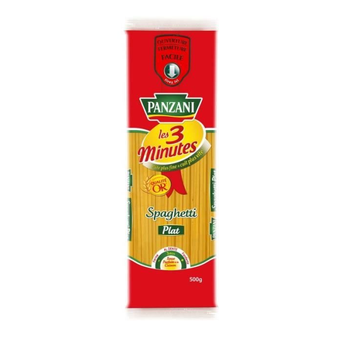 PANZANI - Pates Cuisson Rapide Spaghetti Plat 500G - Lot De 4