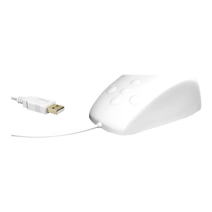 KeySonic KSM-3020M-W Souris 5 boutons filaire USB blanc