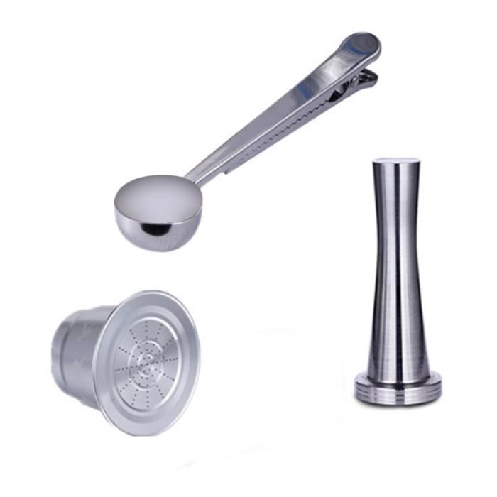 3 Pcs Capsules Espresso Recargables Filtre à Café en Acier Inoxydable Nespresso Rechargeable Capsule RéUtilisable