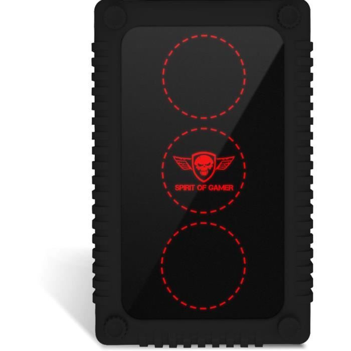 SPIRIT OF GAMER Boîtier externe RGB Gaming Safebox pour disques durs 2,5-
