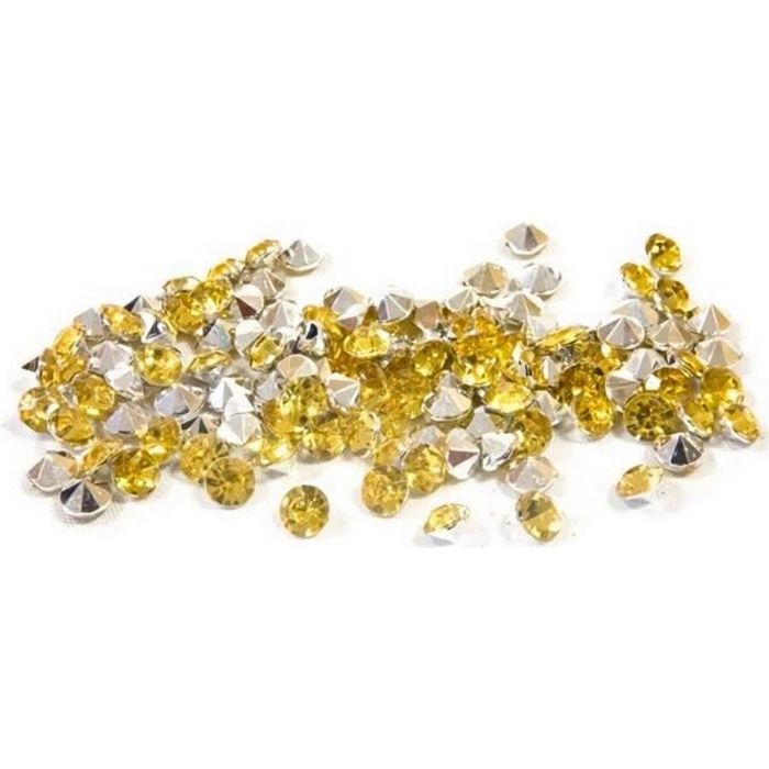 Décoration de table avec mini strass diamant dorée et transparent (x120) REF/DEC851