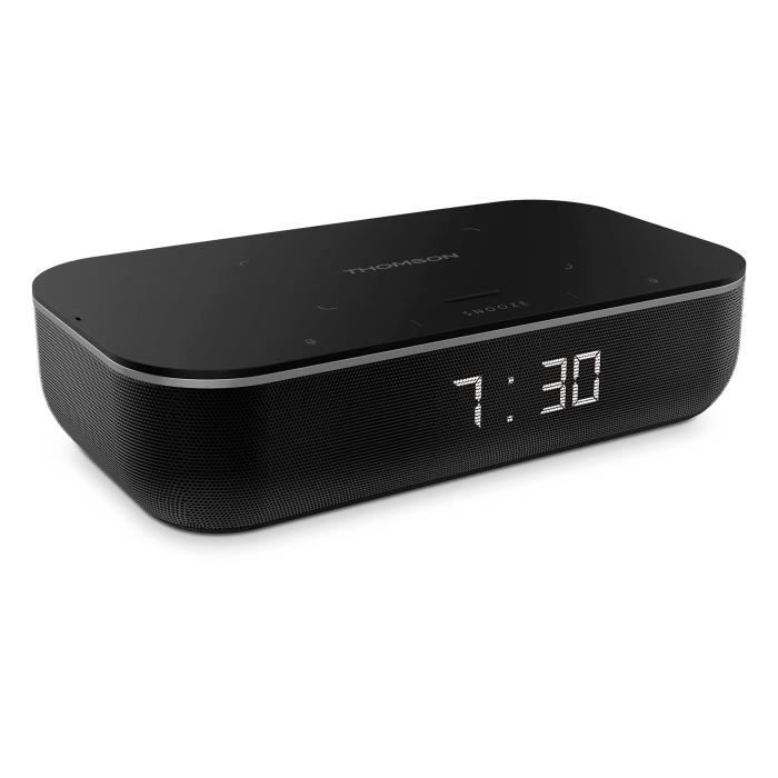 Enceinte Wi fi, Horloge numérique et chargeur sans fil avec Amazon Alexa intégré