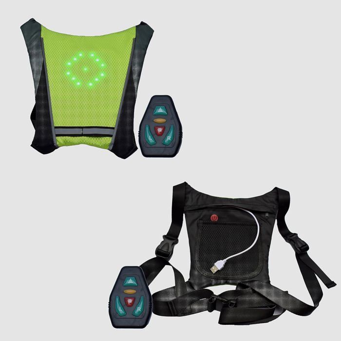 Gilet de signalisation LED avec feux de circulation - Idéal pour E