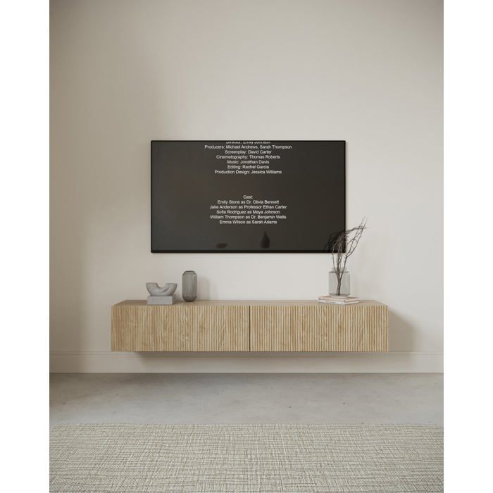Meuble TV - NOLIE - 175 cm - suspendu - couleur de bois chêne huilé
