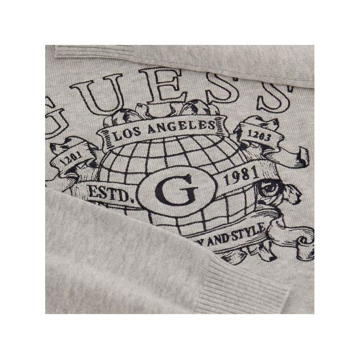 Pull Homme Guess Gris Avec Logo - Taille L, 100% Coton, Parfait état