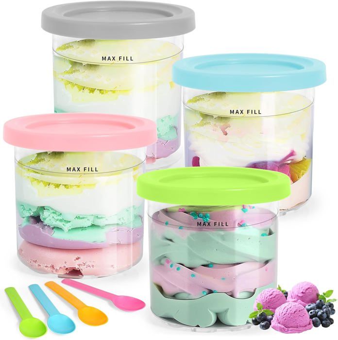 Lot De 2 Bacs à Glace Avec Couvercle 1,5 L - Empilables, Sans BPA - Pour Glaces Maison, Rangement Congélo