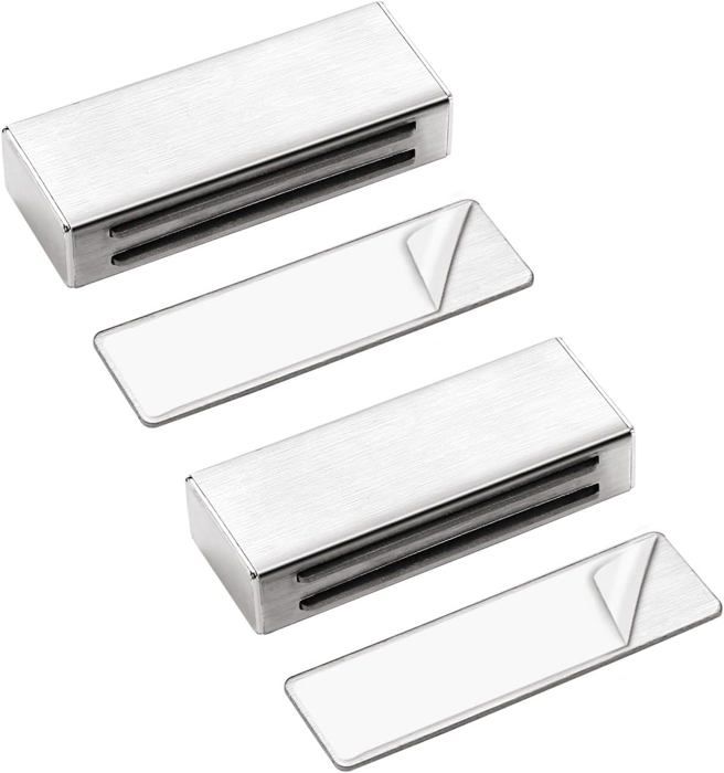 Loquet De Porte Magnétique 6 Kg, Puissant, Aimant Pour Armoire, Ferme-porte En Acier Inoxydable Chromé (lot De 6) SERRURE DE MEUBLE - Bricolage