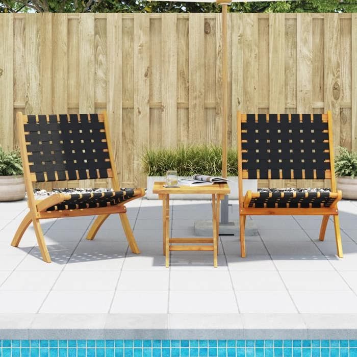 VIDAXL Chaises pliantes avec sangles - vue 2