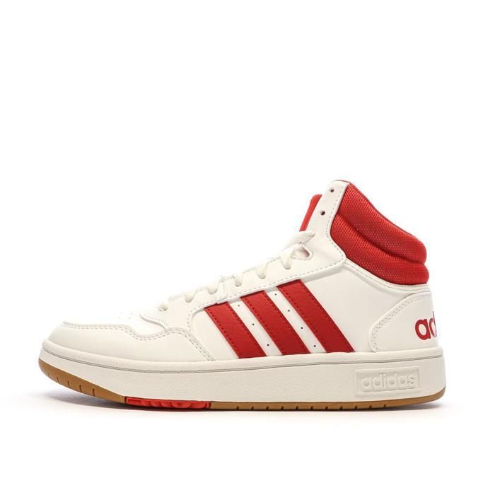 Adidas Baskets Blanc/Rouge Homme Adidas Hoops 3.0 Mid