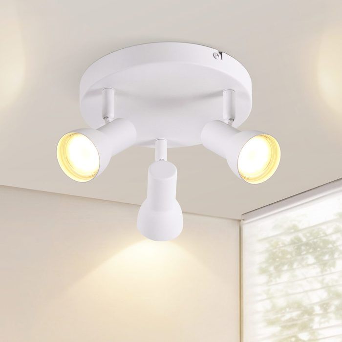 Spot de plafond - NETTLIFE - 3 flammes orientables - Blanc - Métal - Culot GU10