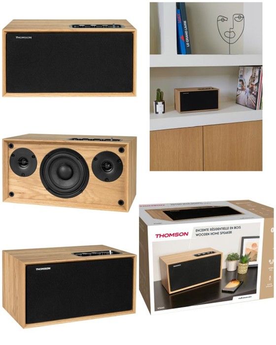 Enceinte Bluetooth amplifiée en Bois VINTAGE sono mobile AUX 6.35mm entrée TV USB AUX IN - vue 2