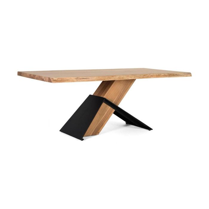 Table à manger rectangulaire - Giner y Colomer - Bois dacacia - Métal - 200x100x76 cm
