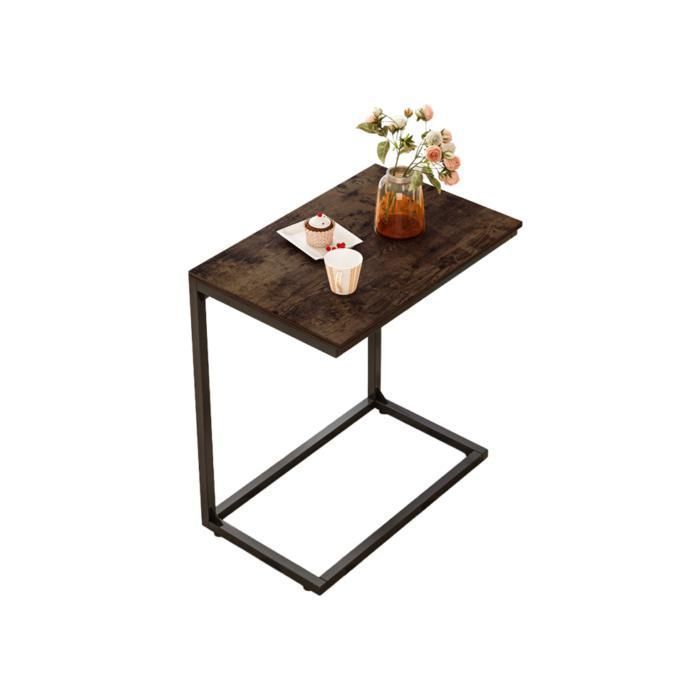 Table basse banc pour ordinateur portable en bois marron rétro 55 cm
