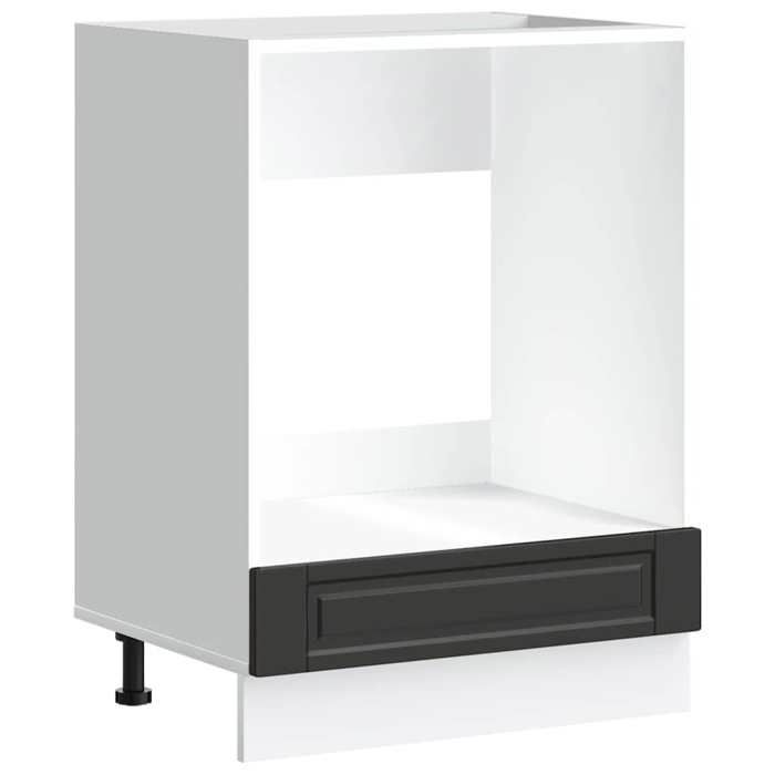 (SOLDE dété)Armoire à four/Colonne de cuisine - Porto - Pieds réglable - noir bois dingénierie Aspect élégant*7892