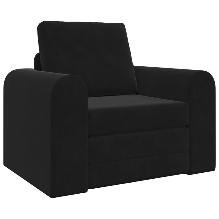 569884& Canapé Lit au Sol 2-en-1Lit banquetteconvertible Noir 98x71x83 cm Velours