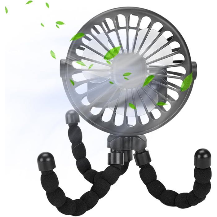 Ventilateur De Poussette BébéVentilateur Portable Petit Ventilateur Pivotant À 360° Avec Veill Ventilateur À Main USB Silencieux - Nobrand