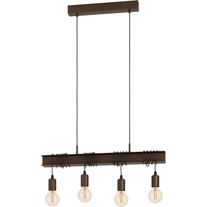 Suspension luminaire - EGLO - Townshend 4 - 4 flammes - Métal marron antique - Douille E27