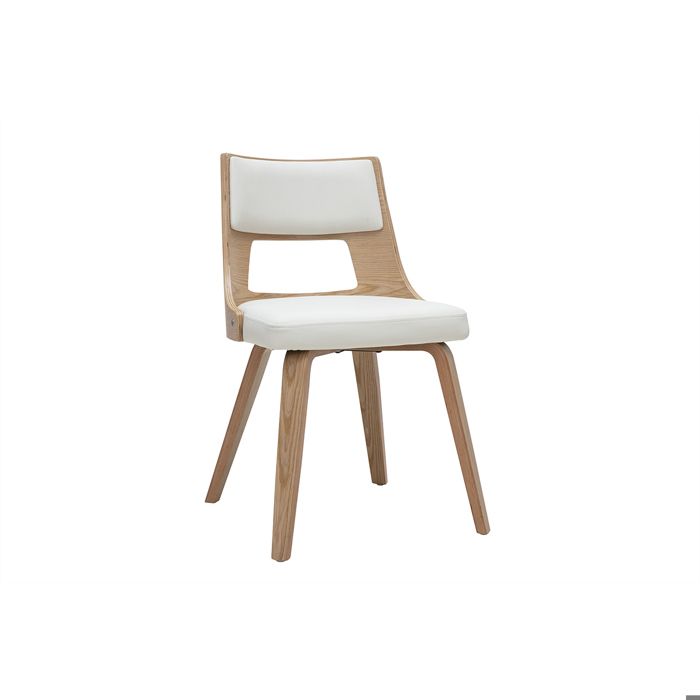 Miliboo - Chaise scandinave blanc et bois clair GARBO Miliboo - Chaise scandinave blanc et bois clair GARBO
