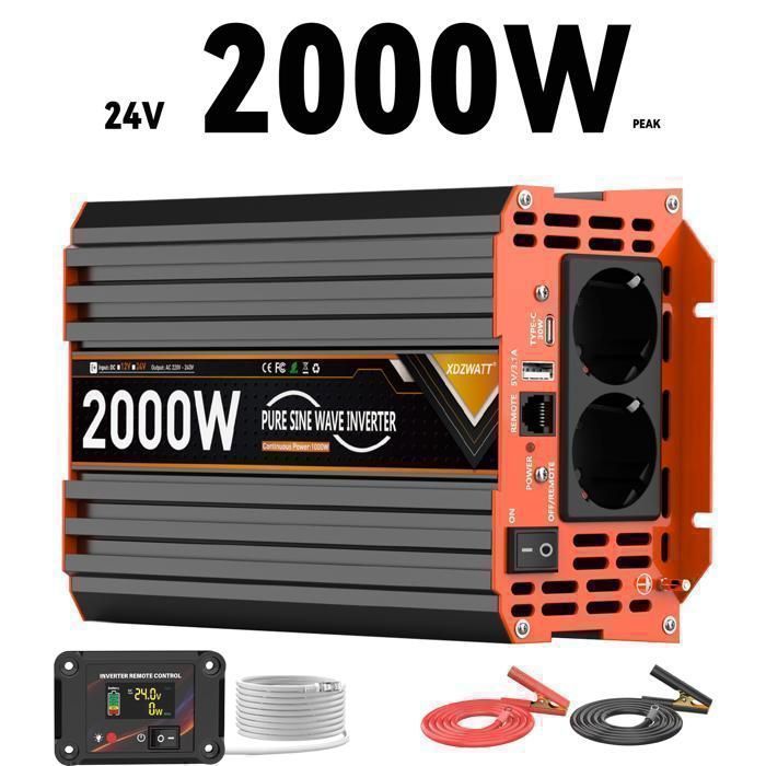 Invertitore A Onda Sinusoidale Pura Da 12 V A CA 220 V, 1000 W/2000 W - Foto 11