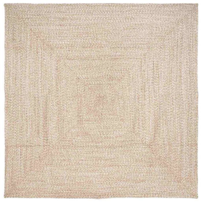 Tapis en jute moderne - vidaXL - 240x240 cm - Naturel et blanc - Rectangulaire - Lavable en machine - Usage intérieur