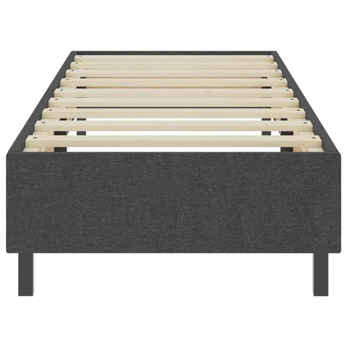 Lit simple sommier tapissier - MEUBLECHIC - 100x200 cm - Gris - Tissu polyester - Structure MDF et métal