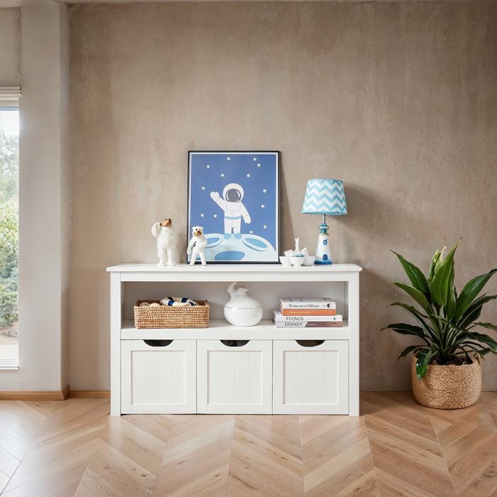 Meuble à chaussures pour Enfants avec Roulettes 3 Tiroirs pour Salon Chambre dEnfants Salle de Jeux Blanc Meuble à chaussures pour Enfants avec Roulettes 3 Tiroirs pour Salon Chambre dEnfants Salle de Jeux Blanc
