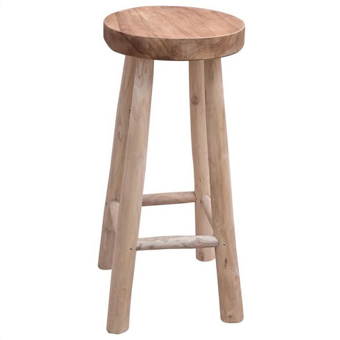 Brun JILLES® Siège Haute Pour cuisine - 37x37x76cm - 1 pcs - Chaise de bar - Bois de teck solide MEU3206125715277