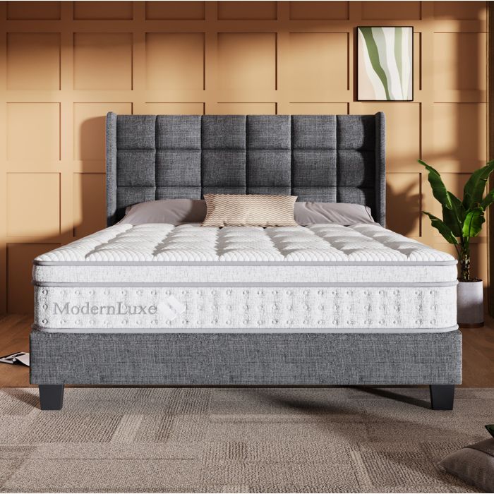 Matelas hybride 7 zones AESVAR 140x190 cm H3 25 cm ressorts ensachés mousse froide blanc