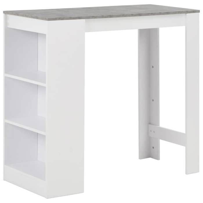 SALE 2026 Table de cuisine style minimaliste Blanc - Table de bar avec étagère Blanc 110x50x103cm 5810965223398